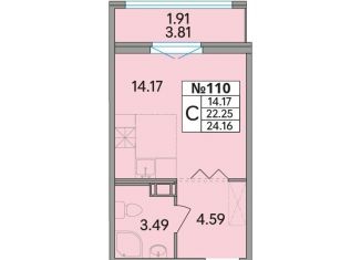 Продается квартира студия, 24.2 м2, деревня Скотное