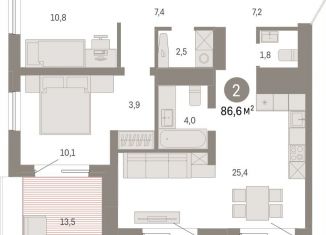 Продаю 2-комнатную квартиру, 86.6 м2, Екатеринбург, метро Машиностроителей, переулок Ритслянда, 15