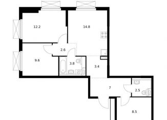 Продаю 2-ком. квартиру, 64.4 м2, Владивосток