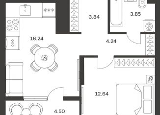 Продам однокомнатную квартиру, 45.3 м2, Тула, улица Хворостухина, 21