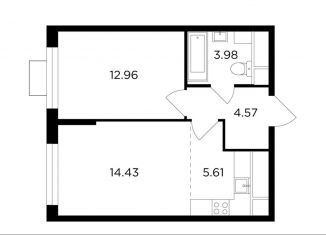 Продам 2-комнатную квартиру, 41.6 м2, Московская область, микрорайон Клубничное Поле, 10