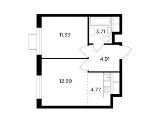 Продажа 2-ком. квартиры, 37.7 м2, Московская область, жилой комплекс Одинград квартал Семейный, 5