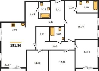 Продается 4-комнатная квартира, 131.9 м2, Новосибирск, Железнодорожная улица, 18