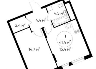 Продается 1-ком. квартира, 41.4 м2, Москва, деревня Рассказовка, 1