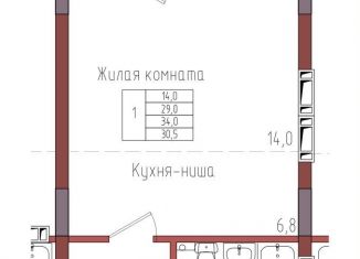 Продам квартиру студию, 30.5 м2, Калининградская область