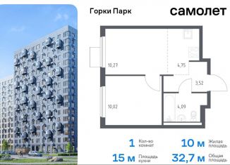 Однокомнатная квартира на продажу, 32.7 м2, Московская область, жилой комплекс Горки Парк, 8.2