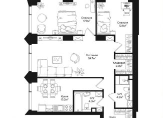 Продам трехкомнатную квартиру, 86.3 м2, Москва, улица Маршала Бирюзова, 1к1, СЗАО