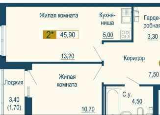 Продаю 2-ком. квартиру, 45.9 м2, Екатеринбург, Верх-Исетский район