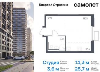 Продается квартира студия, 25.7 м2, Красногорск, жилой комплекс Квартал Строгино, к2