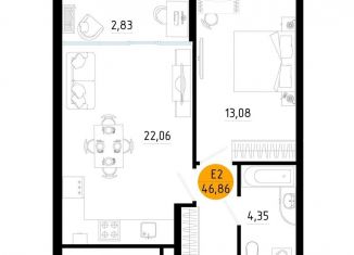 Продам 1-комнатную квартиру, 46.9 м2, Рязанская область