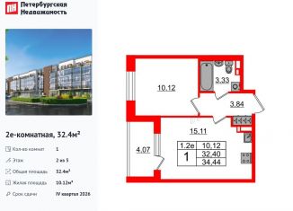 Продажа 1-ком. квартиры, 32.4 м2, Санкт-Петербург, метро Звёздная