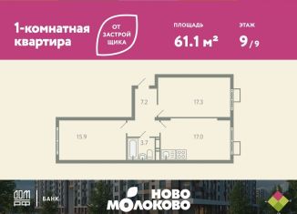 Продам 2-ком. квартиру, 61.1 м2, Московская область, жилой комплекс Ново-Молоково, 13