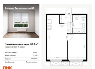 Продам 1-комнатную квартиру, 32.9 м2, Москва, САО, жилой комплекс Большая Академическая 85, к3.2