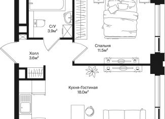 Продается 1-комнатная квартира, 37 м2, Москва, улица Маршала Бирюзова, 1к1, СЗАО