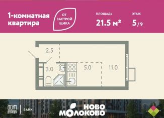 Продажа квартиры студии, 21.5 м2, Московская область, жилой комплекс Ново-Молоково, 13