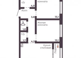 Продам 2-ком. квартиру, 59 м2, Челябинск