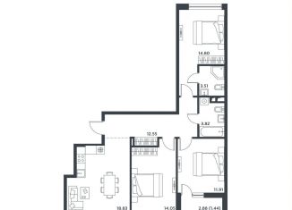 Продается 3-ком. квартира, 78.5 м2, Московская область, Лесная улица, к27