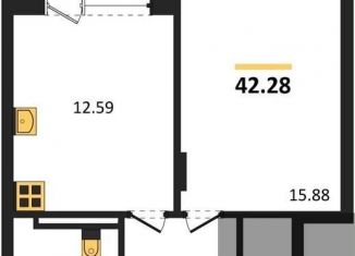 Продам однокомнатную квартиру, 42.3 м2, Воронеж, Ленинский проспект, 108А