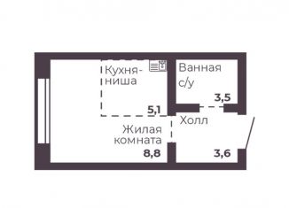 Продаю 1-ком. квартиру, 21 м2, Кемеровская область, проспект Ленина, 1