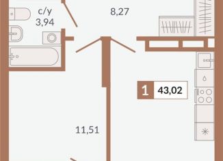 Продаю 1-комнатную квартиру, 43 м2, Екатеринбург, метро Геологическая