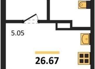 Квартира на продажу студия, 26.7 м2, Воронеж, Левобережный район