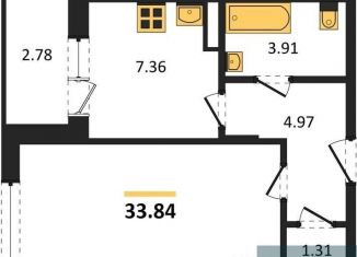 Продажа 1-комнатной квартиры, 33.8 м2, Воронеж