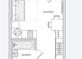 Квартира на продажу студия, 21.8 м2, Ленинградская область, Тихая улица, 5к3