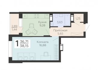 Продам 1-комнатную квартиру, 38.2 м2, Воронеж, Покровская улица, 19, Коминтерновский район