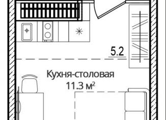 Продам квартиру студию, 27 м2, деревня Борисовичи, улица Дмитрия Яковлева, 8