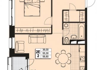 Продаю 1-комнатную квартиру, 55.3 м2, Московская область, Новомытищинский проспект, 62к1