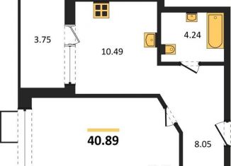 Продажа 1-ком. квартиры, 40.9 м2, Воронеж, Железнодорожный район, набережная Чуева, 7