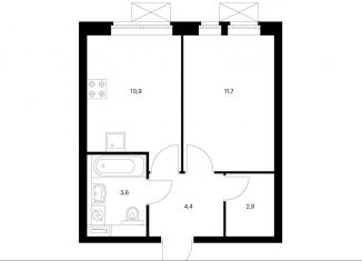 Продам 1-ком. квартиру, 33.5 м2, Москва, метро Раменки, жилой комплекс Большая Очаковская 2, 2.2