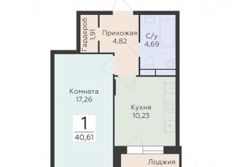 Продам 1-ком. квартиру, 40.6 м2, Воронеж, улица 45-й Стрелковой Дивизии, 259/27