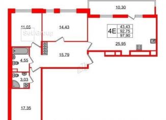 Продажа 3-ком. квартиры, 94 м2, Санкт-Петербург, Светлановский проспект, 14к1, Выборгский район