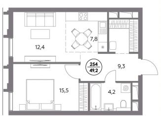 Продается 1-комнатная квартира, 49.2 м2, Москва, улица Фридриха Энгельса, 58с3, улица Фридриха Энгельса