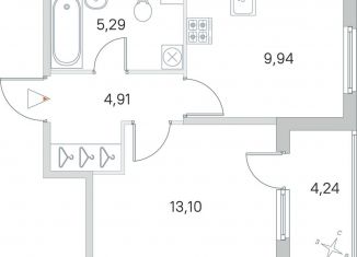 Продам 1-комнатную квартиру, 37.1 м2, посёлок Стрельна