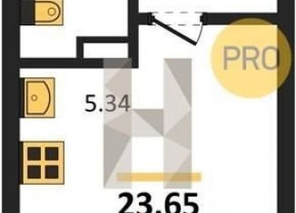 Продаю квартиру студию, 23.6 м2, Воронеж, Левобережный район