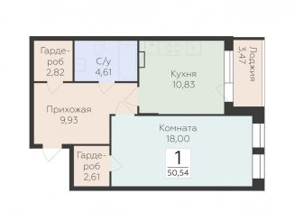 Продается однокомнатная квартира, 50.5 м2, Воронеж, Коминтерновский район, улица 45-й Стрелковой Дивизии, 259/27