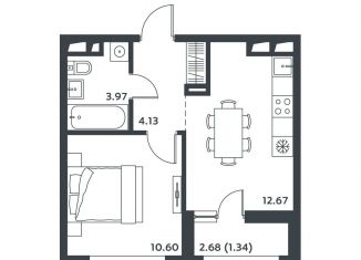 1-комнатная квартира на продажу, 32.2 м2, Московская область, Лесная улица, к27