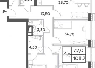 Продам четырехкомнатную квартиру, 108.7 м2, Москва, проспект Генерала Дорохова, вл1к1