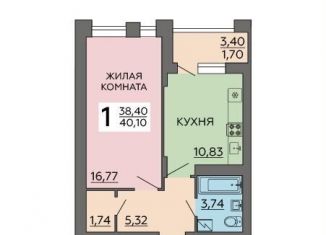 Продается однокомнатная квартира, 40.1 м2, Воронеж, улица Славы, 7