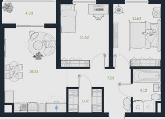 Продажа 3-ком. квартиры, 58 м2, рабочий посёлок Винзили, Сосновая улица, 5