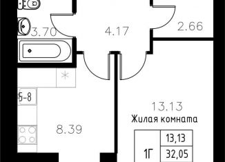 Продажа 1-ком. квартиры, 33.1 м2, Казань, Авиастроительный район