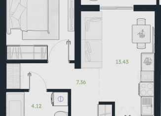 Продам 1-ком. квартиру, 37.8 м2, рабочий посёлок Винзили, Сосновая улица, 5