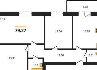 Продается 3-ком. квартира, 79.3 м2, Отрадненское сельское поселение