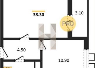 Продам однокомнатную квартиру, 38.1 м2, Воронеж, Центральный район, улица Шишкова, 140Б/6