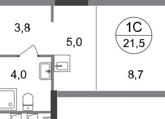 Продам квартиру студию, 21.5 м2, Московский