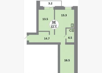 3-ком. квартира на продажу, 62.5 м2, Красноярск, Соколовская улица, 52