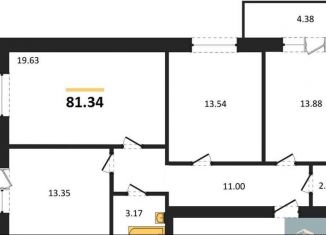 Продается 3-ком. квартира, 81.3 м2, село Александровка