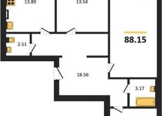 Продажа 3-комнатной квартиры, 88.2 м2, село Александровка